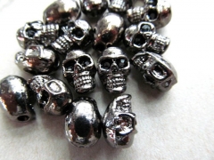 wholesale bulk bling metal spacer &crystal skull skeleton silver gold black mixed 10x14mm 50pcs