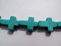 2strands Turquoise stone cross pendant green blue wholesale loose beads 10x14 12x16 13x18 15x20 18x2