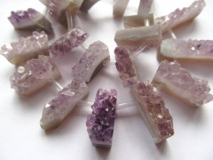 natrural agate ,titanium quartz ,rectangle ablong white purple mixed beads 15-40mm full strand