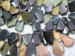 larger 20-45mm 17inch /L Titanium quartz crystal freeform nuggets teardrop slab points drilled grey 