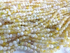 20% off -- 4mm 10strands Agate multicolor bead faceted round ball yellow crab jewelry beads