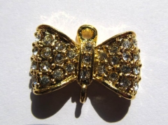 batch bow butterfly spacer 15x25mm 24pcs,metal & crystal silver gold mixed spacer beads ring