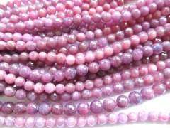 bulk 5strands 8mm wholesale Genuine ruby gemtone round ball hand faceted lite red jewelry beads
