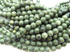 wholesale 10mm genuine serpentine stone round ball olive green jewelry beads --5strands 16"/L