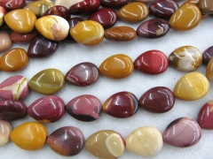 5strands 13x18 20x30mm genuine mookaite gemstone drop teadrop flat connector beads