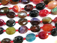 5strand 10x14 12x16 13x18 15x20mm high quality agate bead oval egg faceted cracked rainbow loose bea