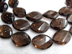 13x18-30x40mm full strand handmade larger natuaral crystal smoky quartz oval faceted jewelry beads f