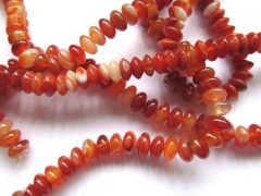 free ship--2strands 3x6 5x8 4x10mm natural Agate Carnerial gemstone Round rondelle Wheel red loose b