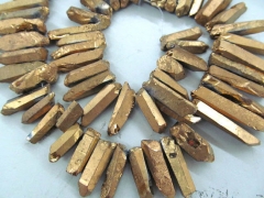 20%off --wholesale full strand 17inch /L Titanium quartz crystal freeform spikes points drilled brio