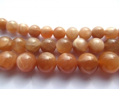 wholesale natural sunstone gemstone round ball oranger loose beads 8mm --2strand 16"/per