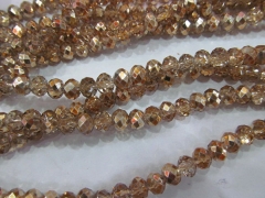 2strands 4x6 5x8 6x10mm crystal like charm craft bead rondelle abacus faceted dark champagne assortm