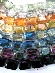 batch crystal like charm craft bead rectangle ablong faceted purple blue assortment jewelry beads 15