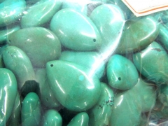 high quality 18x25mm 12pcs turquoise beads teardrop flat pendant jewelry bead