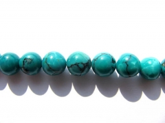 high quality LOT 8mm genuine turquoise beads round green blue tibetant jewelry beads--2strands 16inc