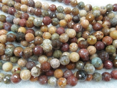 wholesale natural crazy agate bead round ball faceted multicolor jewelry beads 12mm--5strands 16inch