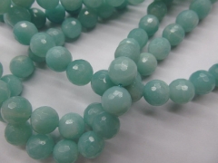 high quality 5strands 3 4 6 8 10 12 14 16mm genuine Amazonite stone round ball faceted green jewelry