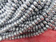 wholesale bulk hematite beads 4x6mm 5strands 16inch strand,round rondelle abacus silver black mixed 