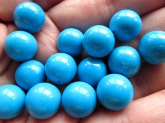 Half Drilled--4 -12mm 100pcs high quality turquoise beads round ball blue green earrings bead