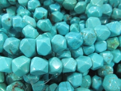 Turquoise stone 2strands 8-14mm rondelle abacus nuggets faceted blue spacer Bead
