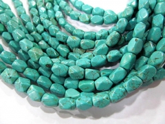 wholesale bulk 8x10mm turquoise beads brick rectangle faceted green blue mixed jewelry beads --10str