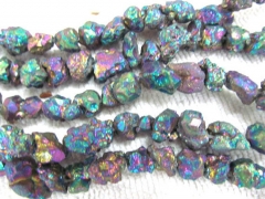 wholesale discount 5strands 4-15 mm high quality Rainbow Titanium Pyrite Natural chunky rough nugget