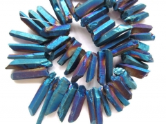 5strands 25-40mm 17inch /L Titanium quartz crystal freeform spikes points mystic purple blue jewelry