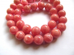 4-12mm full strand high quality genuine pink rhodochrosite for making jewelry round ball red jewelry
