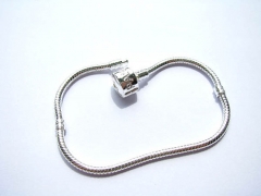 wholesale silver antique charm bead brass snake bracelet jewelry chain --50chains 8inch/per