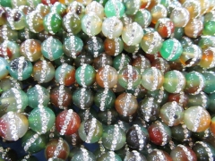 high quality 8-9mm 16inch fire agate onyx rhinestone bead green red yellow mixed mixed jewelry bead