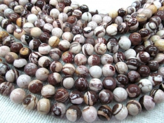 5strands 6 8 10mm round ball Australian zebra jasper genuine semi gemstone --5strands 16"/L