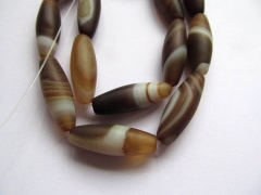 high quality 18x40mm full strand natural Botswana Agate for making jewelry long rice brown bead