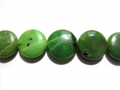 bulk genuine chrysoprase beads 12mm --2strands 16inch strand ,high quality roundel coin green olive 