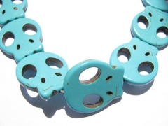 free ship turquoise stone skeleton skull flat aqua blue multicolor assortment jewelry beads 20x22mm 