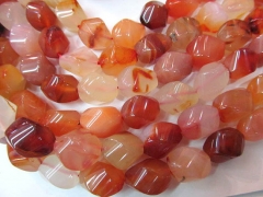 bulk 10x14mm high quality genuine carnelian gemstone nuggets freeform cubic twist jewelry beads --5s