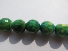 high quality gergous agate bead round ball faceted cracked green olive yellow jewelry beads 10mm --5
