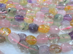 10-20mm 16inch high quality natural multi color quartz gemstone freeform nuggets jewelry pendant bea