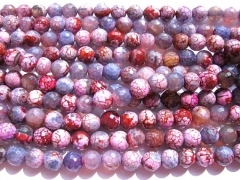 wholesale LOT 6mm agate bead round ball faceted purple pink red mixed jewelry beads --5strands 16inc