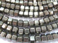 10x10mm full strand genuine pyrite gemstone barrel hexagon latern gold faceted loose beads