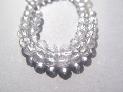 genuine rock crysal quartz 4mm 5strands 16inch strand,high quality round ball faceted gergous jewelr