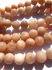 high quality 12mm 2strands natural sunstone gemstone round ball oranger black loose bead