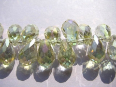 high quality crystal like charm craft drop onion faceted lite green assortment jewelry beads 8x15mm 