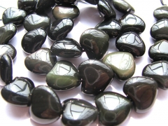 high quality LOT genuine rainbow obsidian hearts love jewelry beads 12mm---5strands16"/per