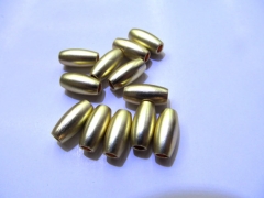 high quality 50pcs 6x12mm 18K Solid Gold rice matte charm connector beads
