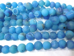 wholesale bulk agate bead round ball crystal rock matt crab teal blue mixed jewelry spacer 12mm --5s