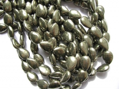genuine pyrite beads 10x14mm ,high quality teardrop onoion flat iron golden gemstone jewelry beads -