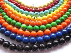 wholesale turquoise beads round ball green pink hot red blue oranger black mixed jewelry beads 8mm--