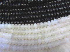 5strands 5x10mm high quality genuine agate rondelle abacus white black loose beads