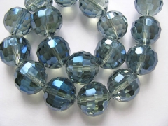 5strands 12 14 16mm Crystal like crystal beads high quality round ball Faceted champagne blue green 