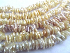 free ship-- 8-12mm full strand Keshi Pearl Beads Freeform round coin White peach lilac pink yellow b