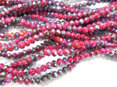 wholeasale 5strands 3x4 4x6 5x8 6x10mm Crystal like DIY beads Rondelle Abacus Faceted ruby red silve